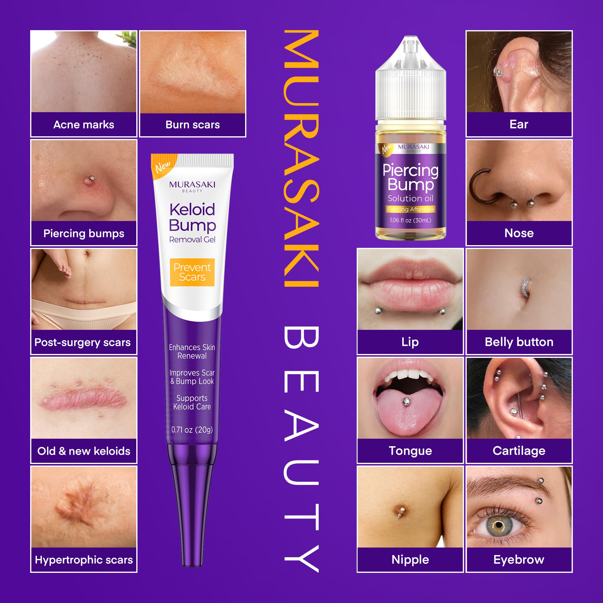 MURASAKI BEAUTY full aftercare kit for piercing bumps and scars.
