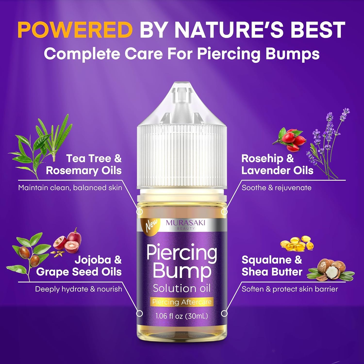 MURASAKI BEAUTY apply oil to ear piercing for hydration.