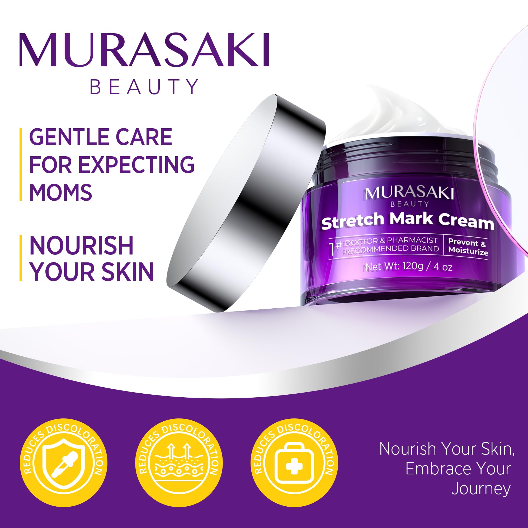 Murasaki Beauty peptides detail suggests firmer skin texture and improved suppleness.
