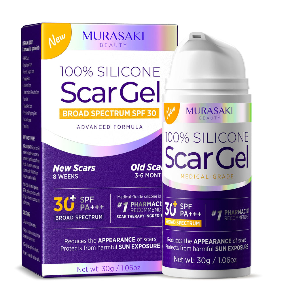 MURASAKI BEAUTY silicone scar gel tube closeup for professional scar care