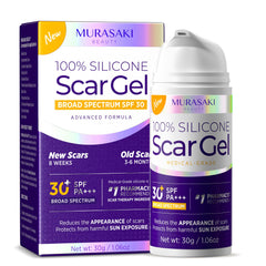 MURASAKI BEAUTY silicone scar gel tube closeup for professional scar care