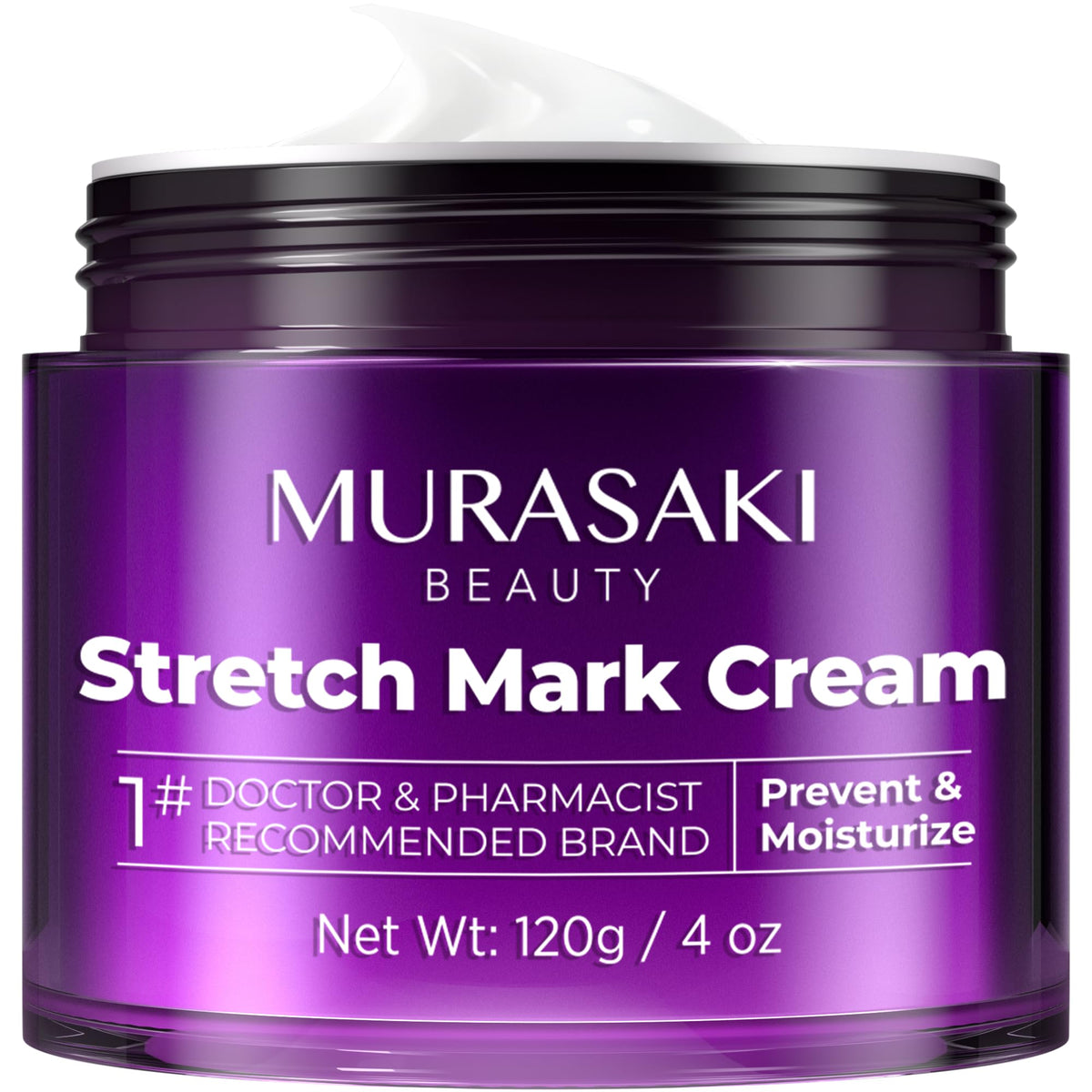 Murasaki Beauty stretch-mark-cream-pregnancy-bottle shows nourishing skincare for pregnancy.