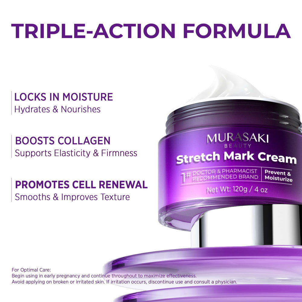 Murasaki Beauty texture non-greasy swirl demonstrates fast-absorbing formula.