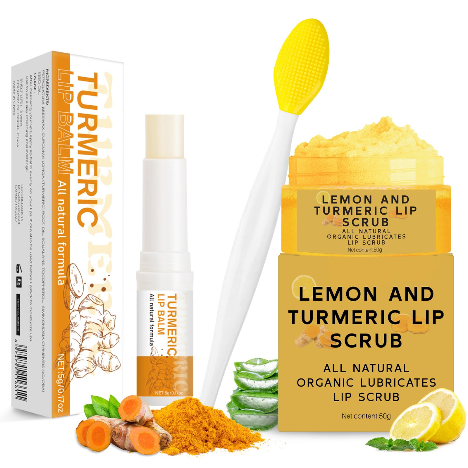 Murend turmeric lemon lip scrub bottle for gentle exfoliation and smoother lips