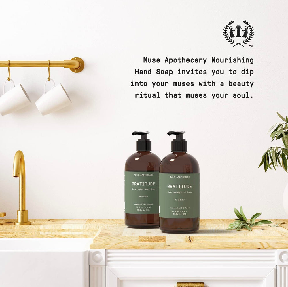 Muse Apothecary envase de 16 oz, diseño elegante para la encimera.