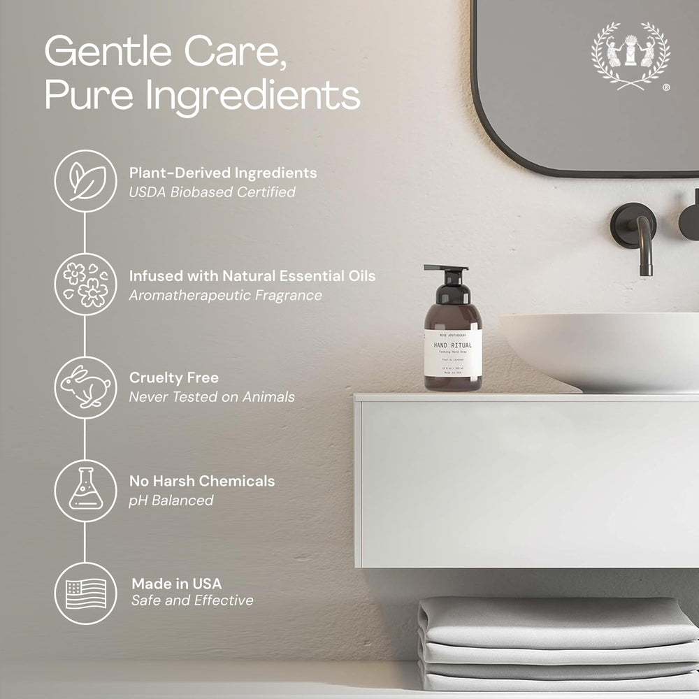 Muse Apothecary Hand Ritual 3-pack display shows value-friendly gift option.