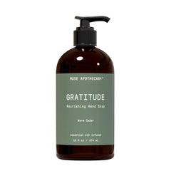 Muse Apothecary Hand Ritual bottle with warm cedar aroma for soothing hand cleansing