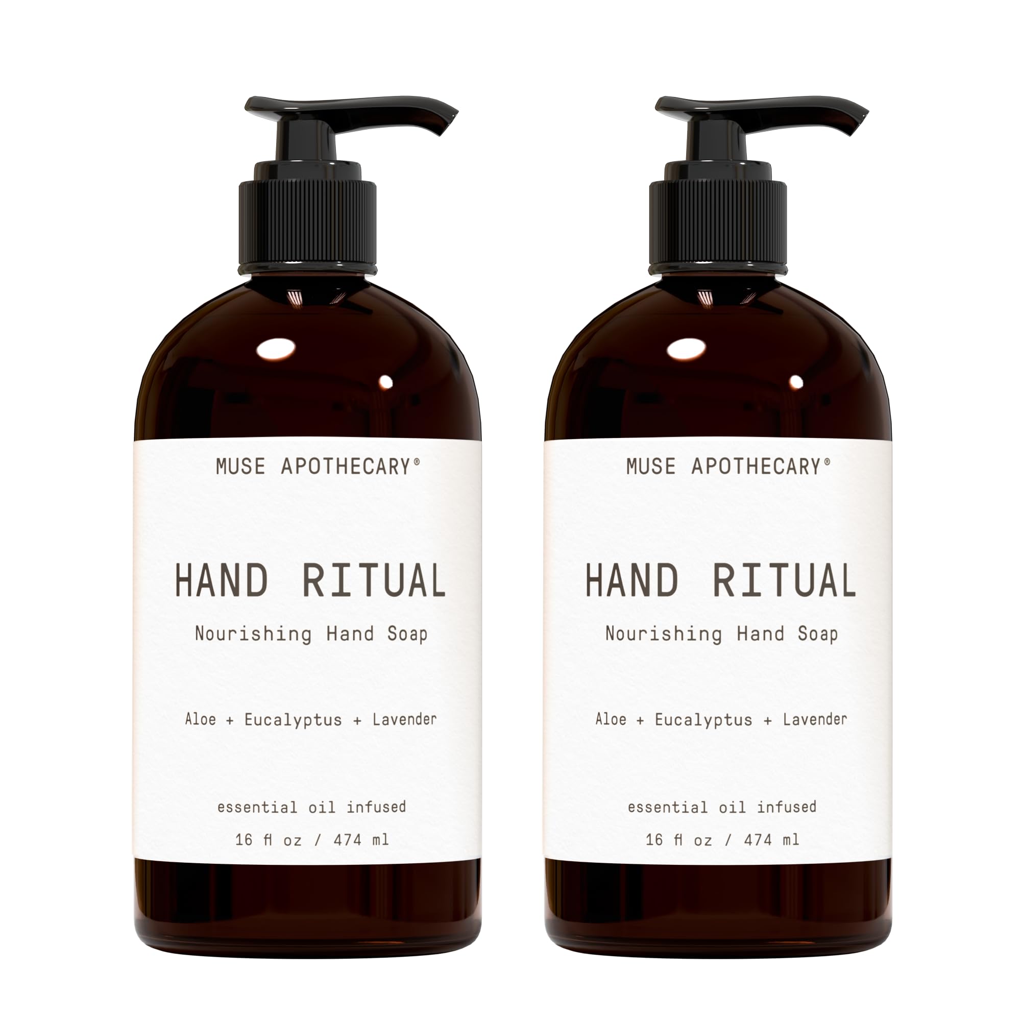 Muse Apothecary Hand Ritual bottle pump delivers aromatic cleansing and nourishment.
