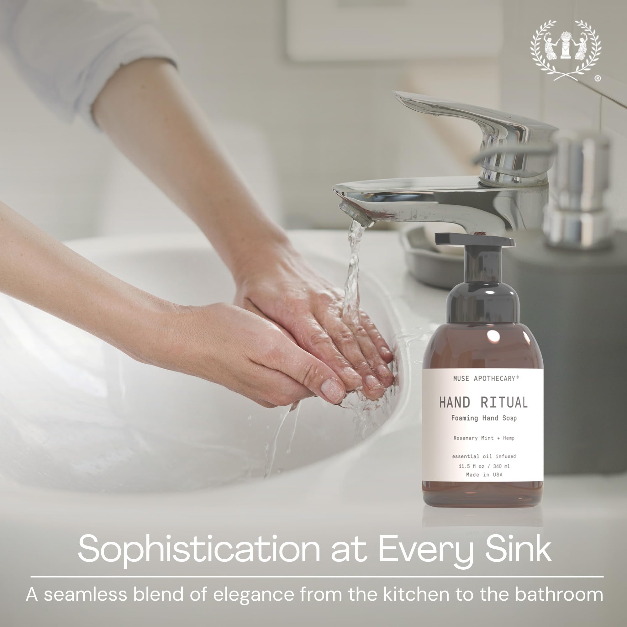 Muse Apothecary Hand Ritual cruelty-free-mark communicates ethical, guilt-free skincare choice.