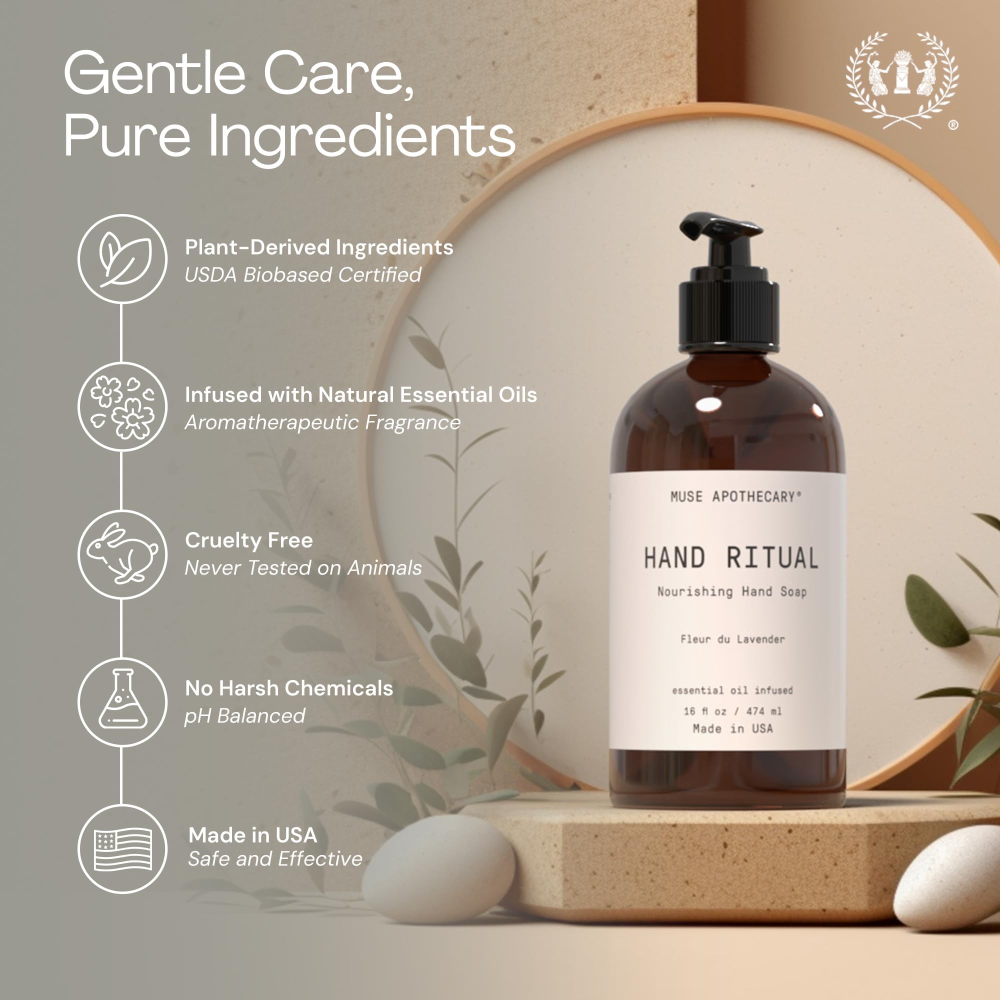 Muse Apothecary Hand Ritual Leaping Bunny cruelty-free logo indicates ethical skincare