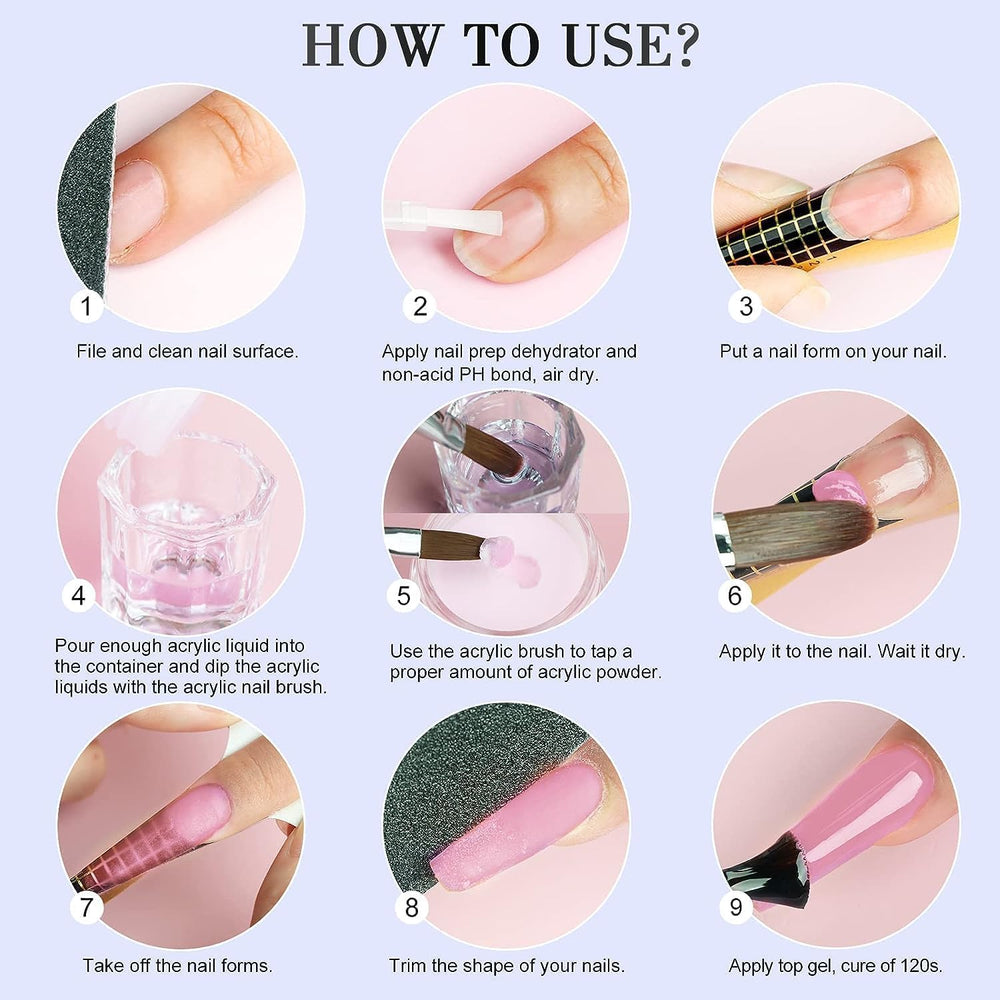 MUSILAN monomer acrylic nail liquid supports strong adhesion and smooth application.