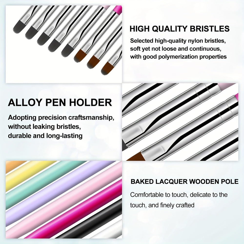 MUSILAN nail art brushes colorful appearance adds visual inspiration during design.