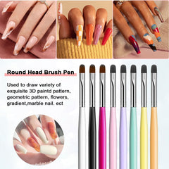 MUSILAN nail art brushes nylon bristles closeup enable smooth, even pigment application.