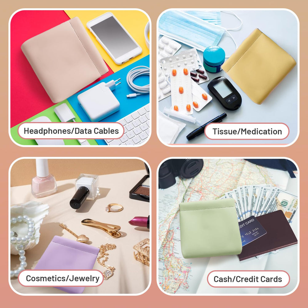 Muswelf small purse pouch green color shot emphasizes portability for on-the-go.