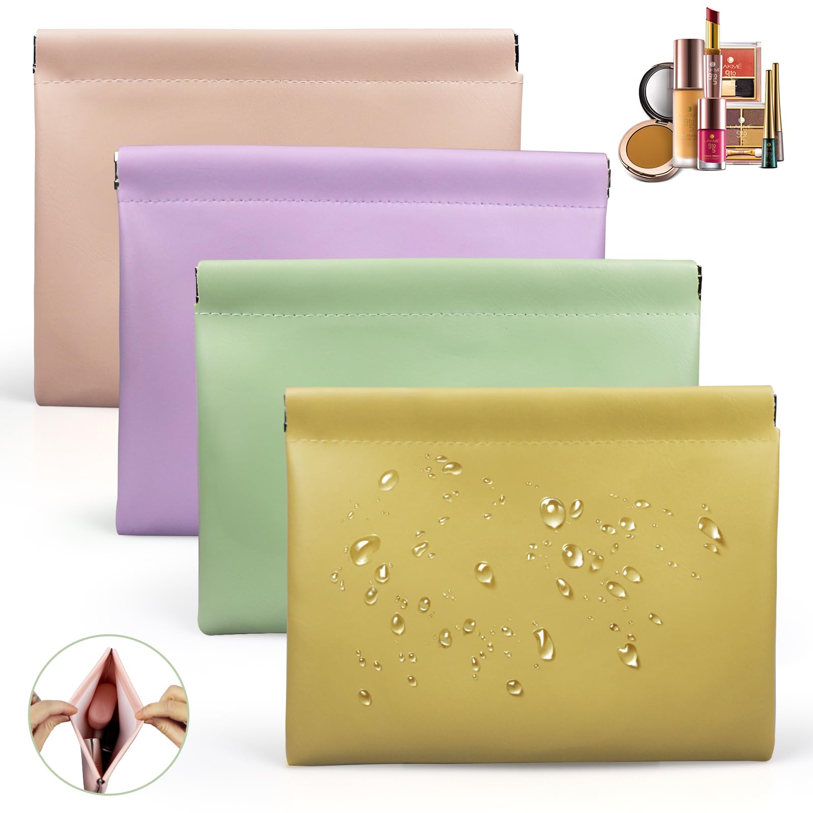 Muswelf small purse pouch interior-soft-flannel close-up demonstrates protective lining.