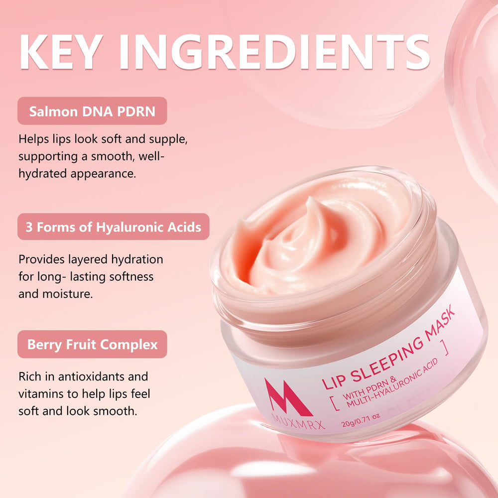 Muxmrx trio of hyaluronic acids visual highlights multi-layer hydration for lasting moisture.