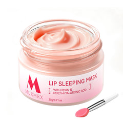 Muxmrx PDRN lip mask jar highlights intensive repair for dry lips overnight.