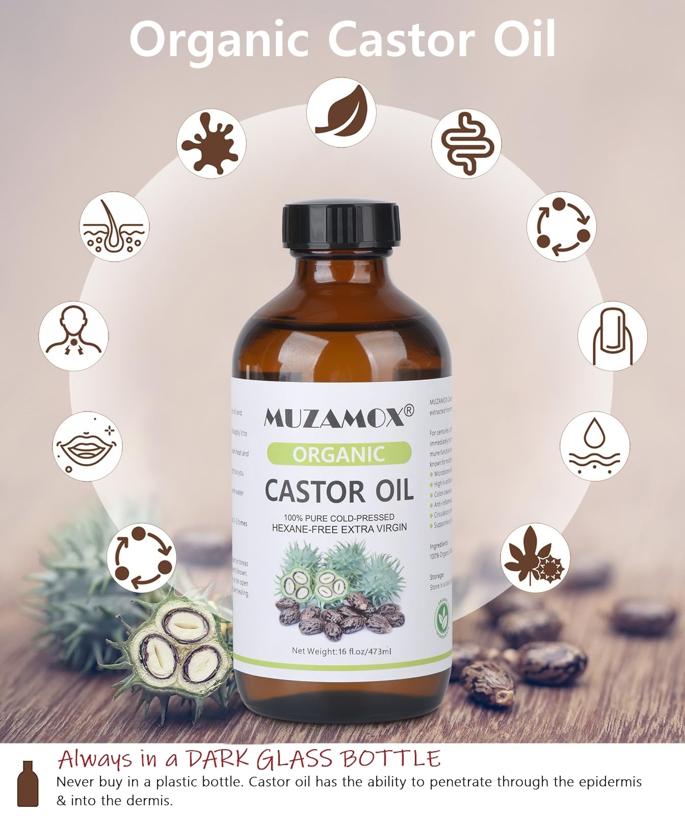 MUZAMOX castor oil pack wrap application supports abdominal comfort and relaxation