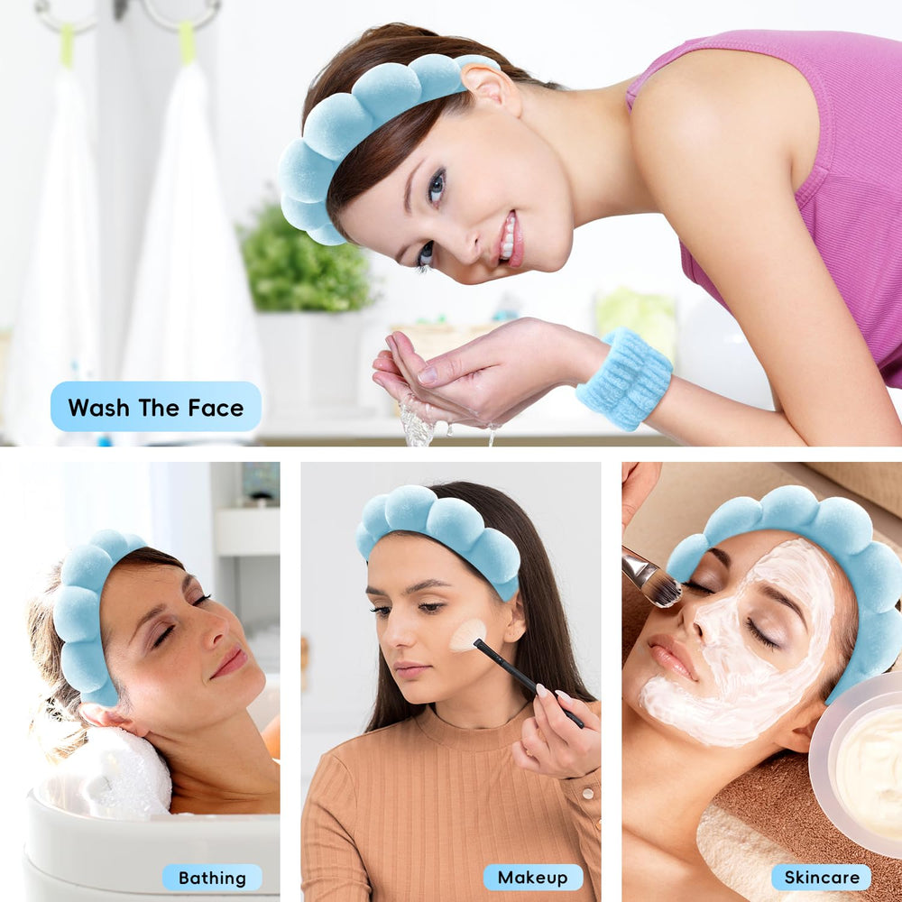 My Novel Things spa headband soft cotton blend feels gentle on scalp.