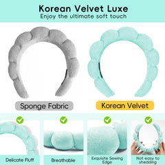 My Novel Things soft-puffy velvet headband in green offers all-day comfort