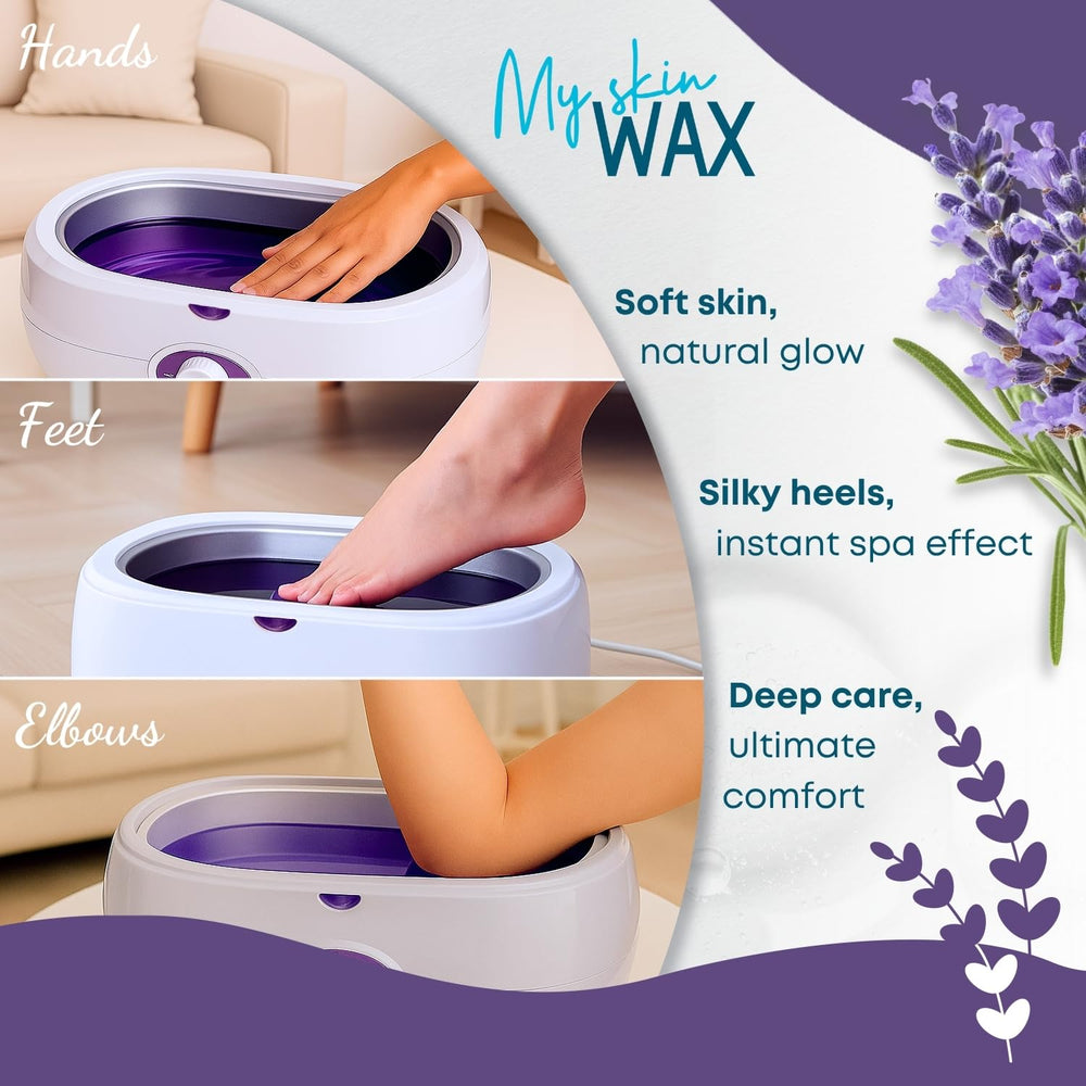 My Skin WAX at-home spa setup showing a relaxing self-care routine