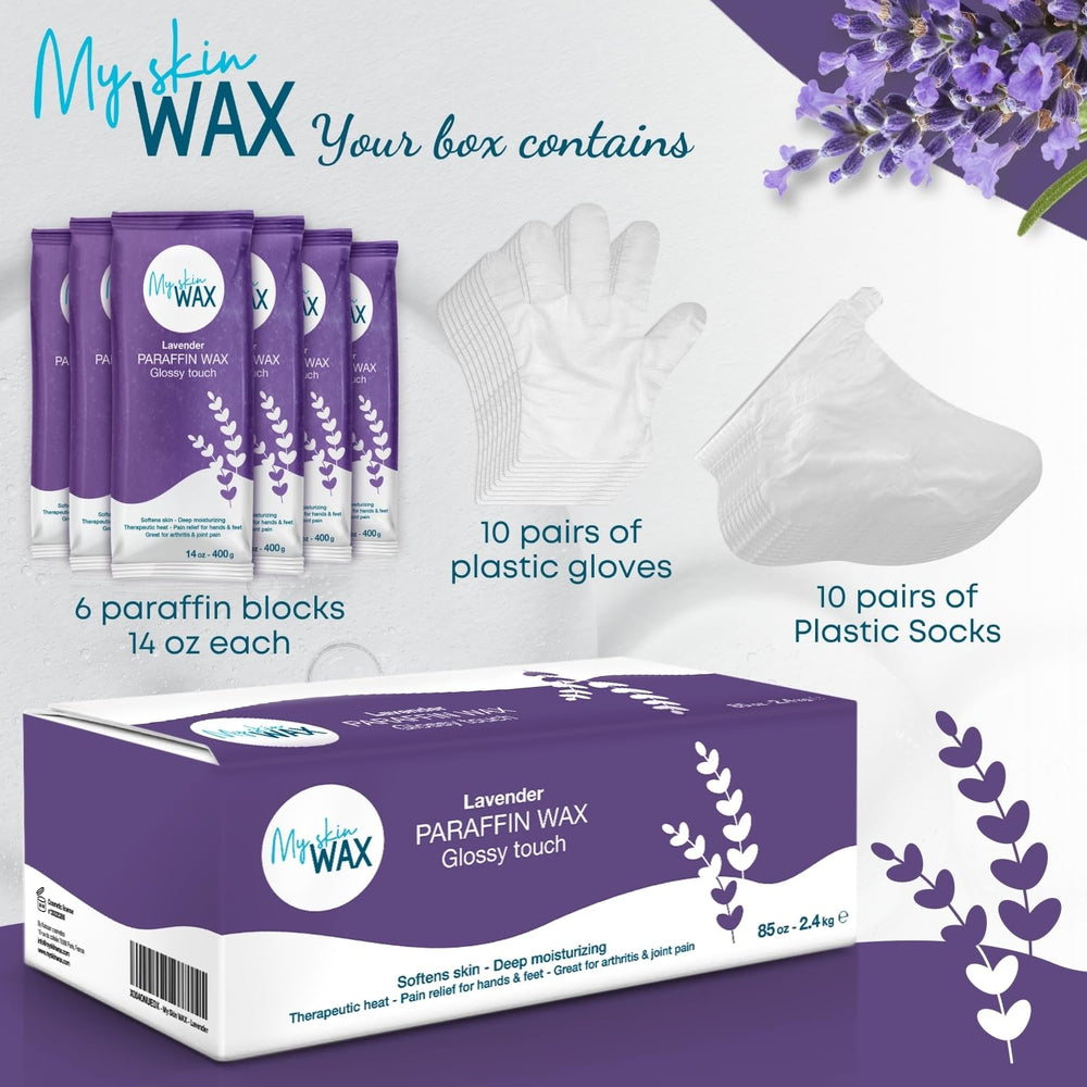 My Skin WAX disposable gloves for hands and feet in a clean, organized pack