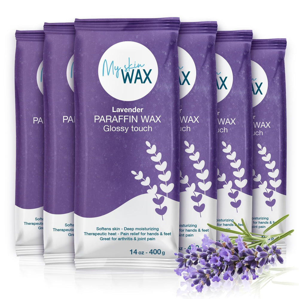 My Skin WAX paraffin wax blocks lavender 6-pack for spa-quality at-home sessions