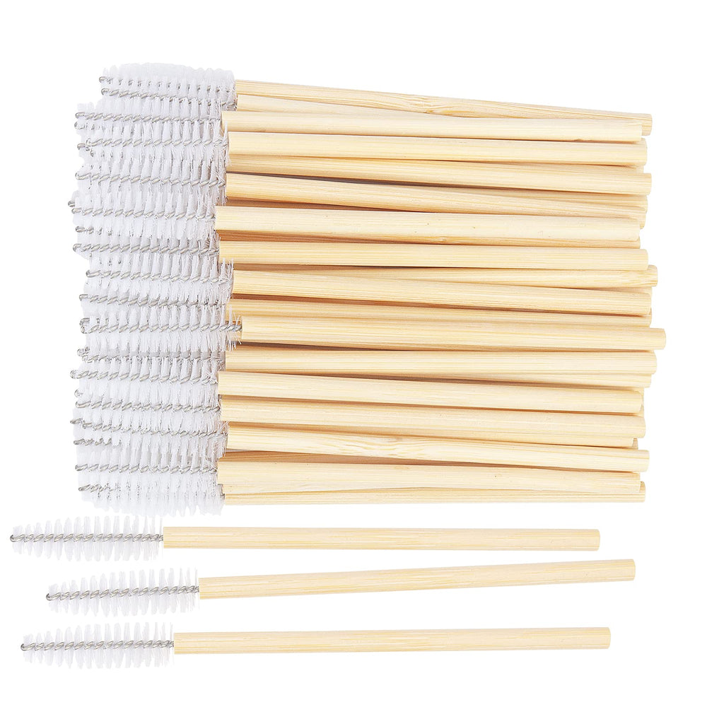 MyAoKuE-UP bamboo mascara wands pack 100 in white for clean, hygienic lash applications.