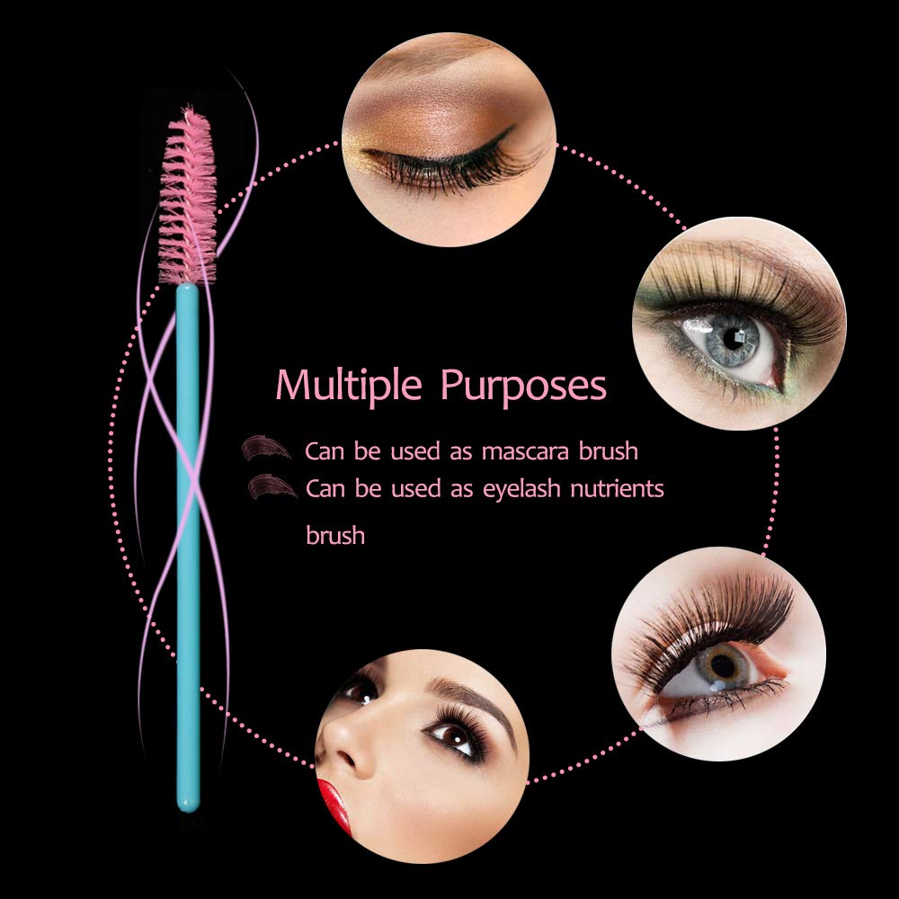 myaokue-up disposable mascara wands double as eyebrow groomer to shape brows.