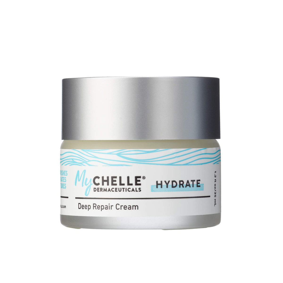 MyCHELLE Deep Repair Cream jar full view highlighting hydration potential.