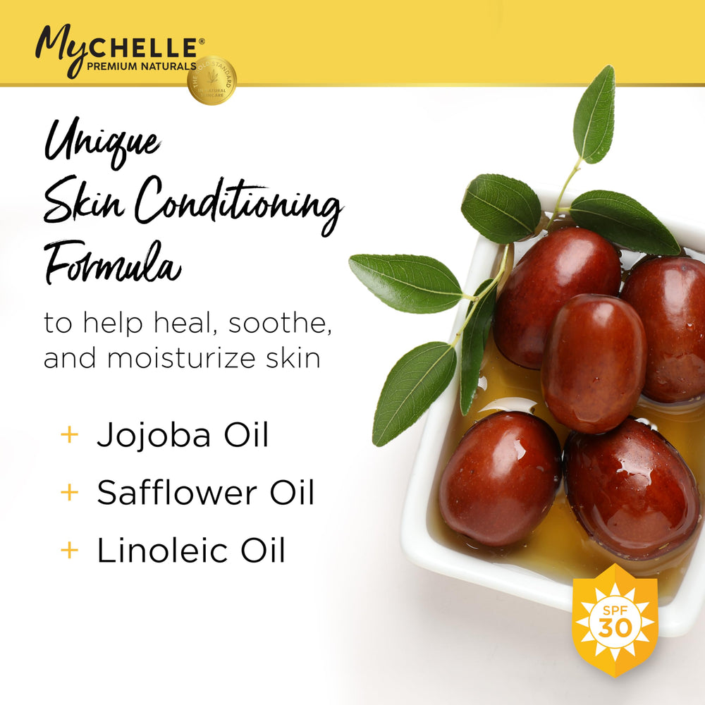 MyChelle Sun Shield Clear Spray mist application demonstrates quick, uniform coverage.