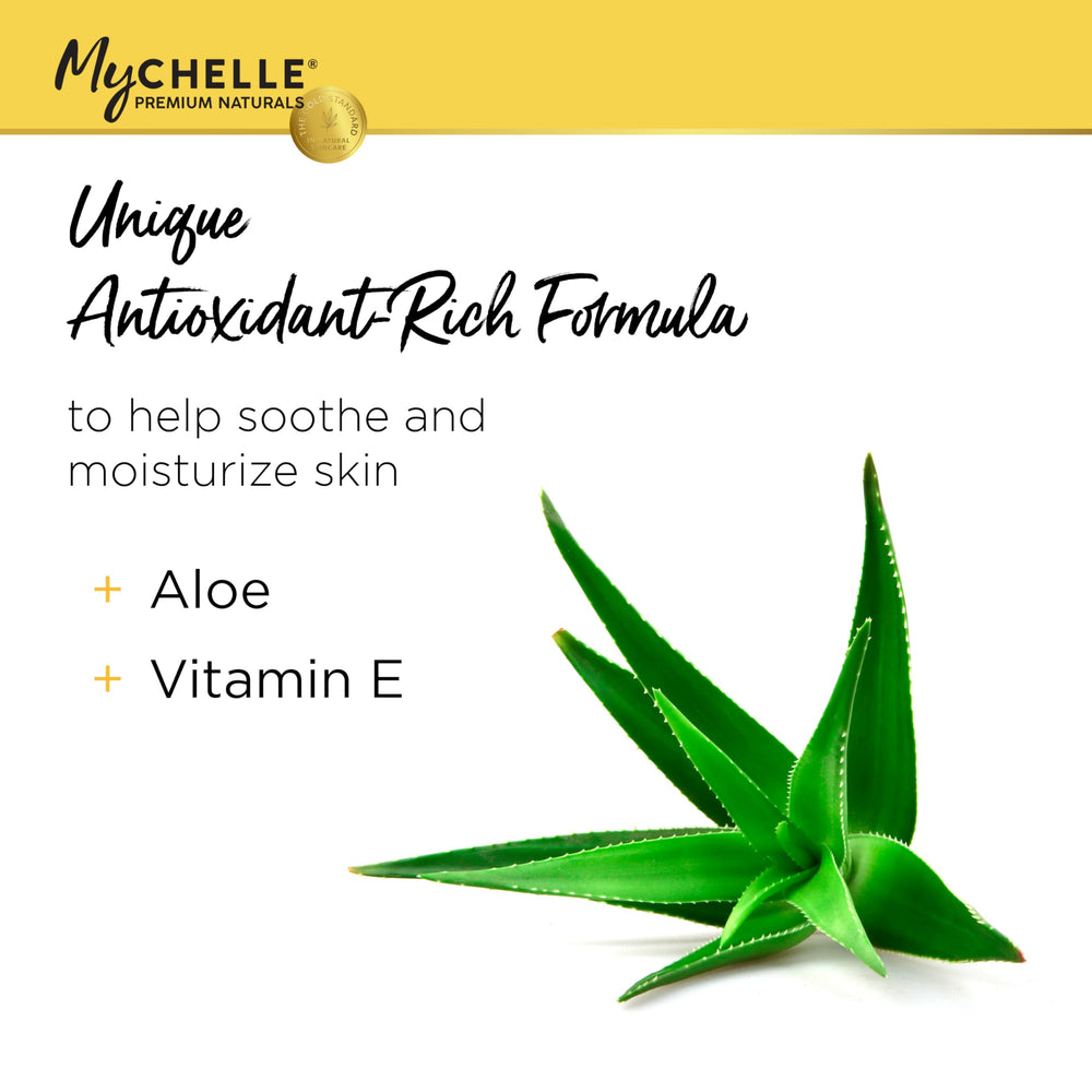 MyChelle Sun Shield SPF 28 unscented application demonstrates easy face and body use.
