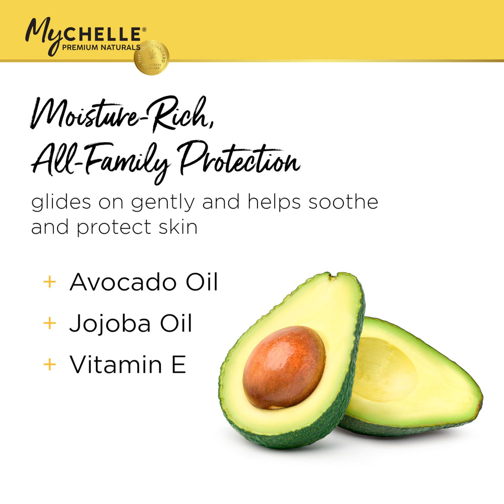 MyCHELLE Sun Shield Stick tinted swirl application showing easy blend and tint