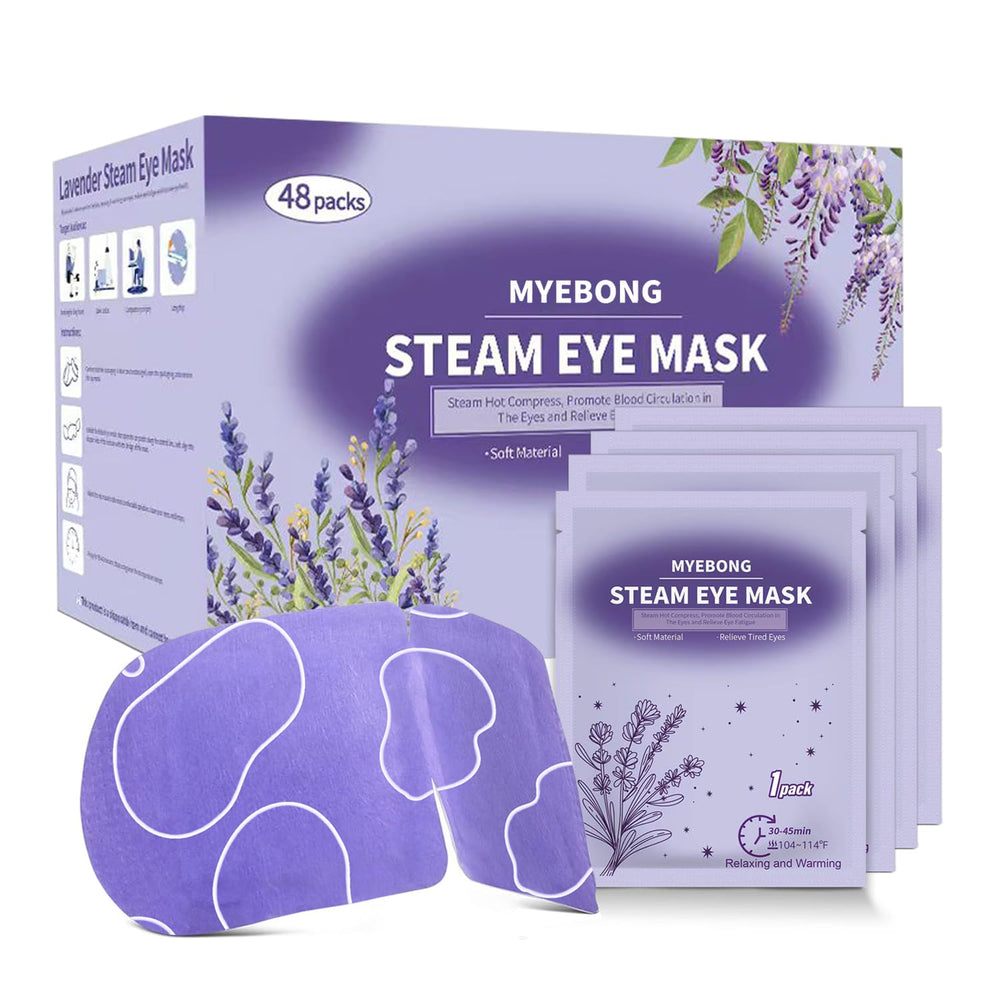 MYEBONG steam eye mask 48-pack box for easy at-home eye care.