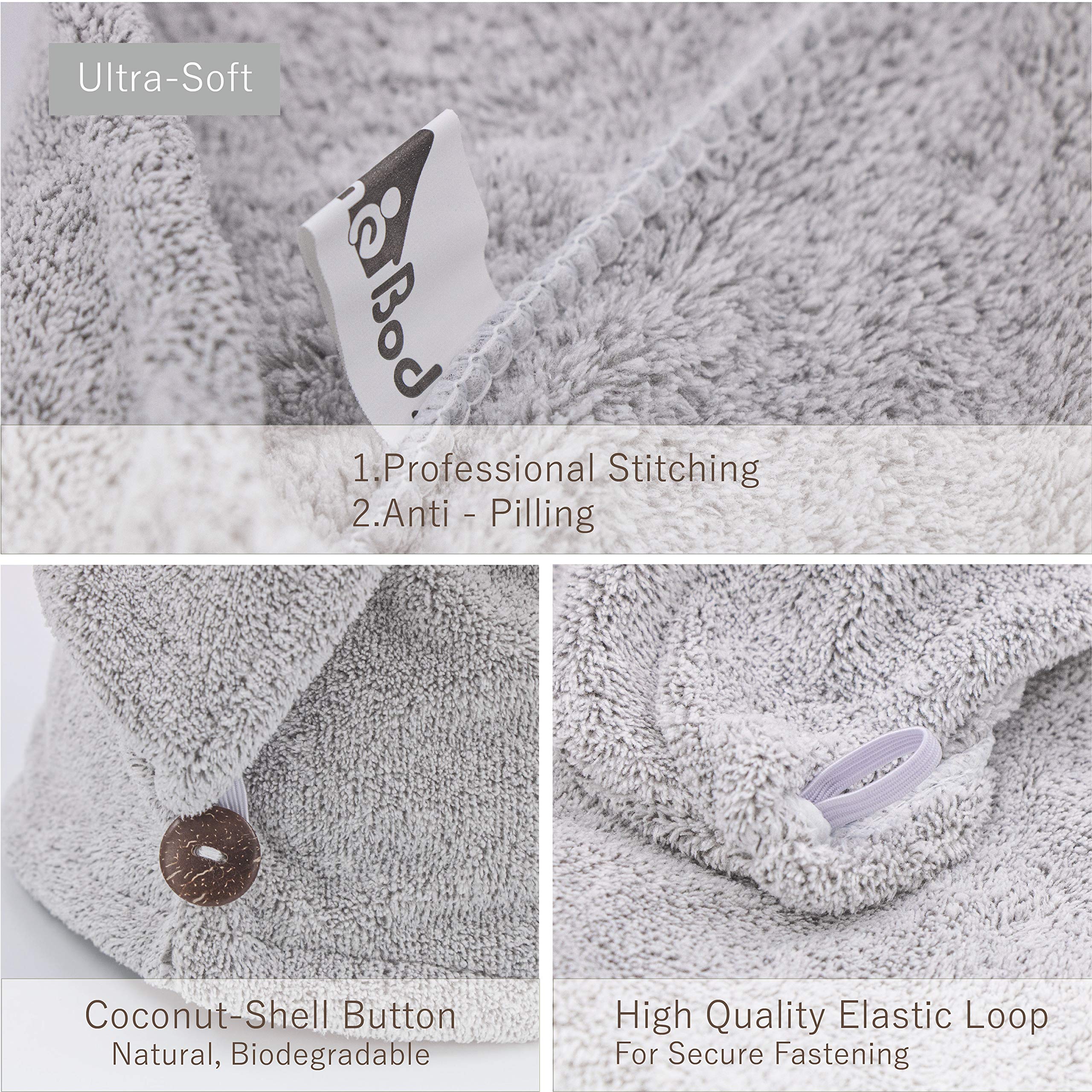 MyHomeBody hair towel wrap soft texture closeup demonstrates luxurious feel