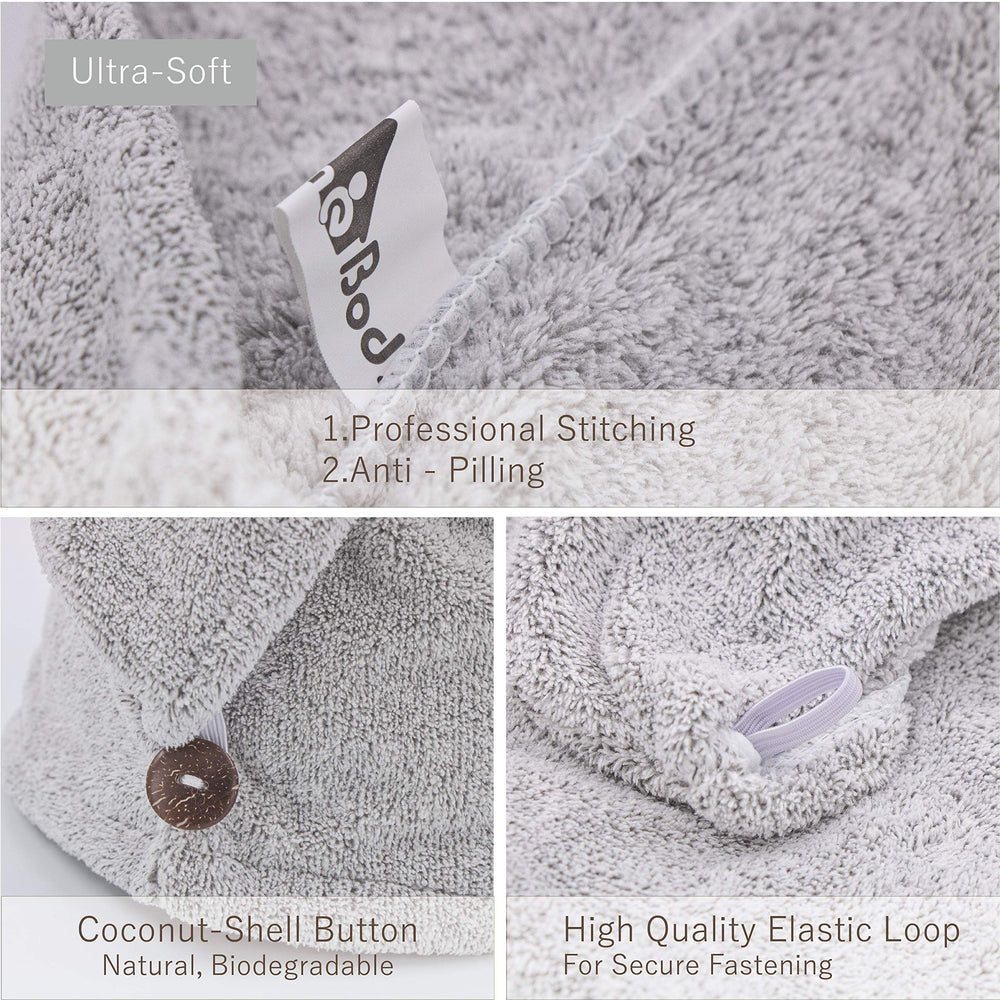 MyHomeBody hair towel wrap soft texture closeup demonstrates luxurious feel