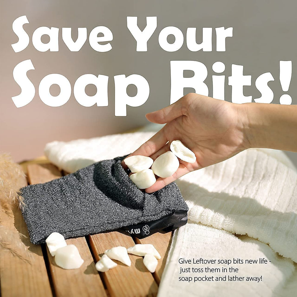 myHomeBody nylon scrubber is durable and easy to clean after showers.