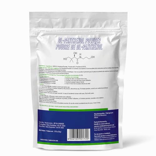 Scoop of MYOC panthenol powder for precise dosing in formulas