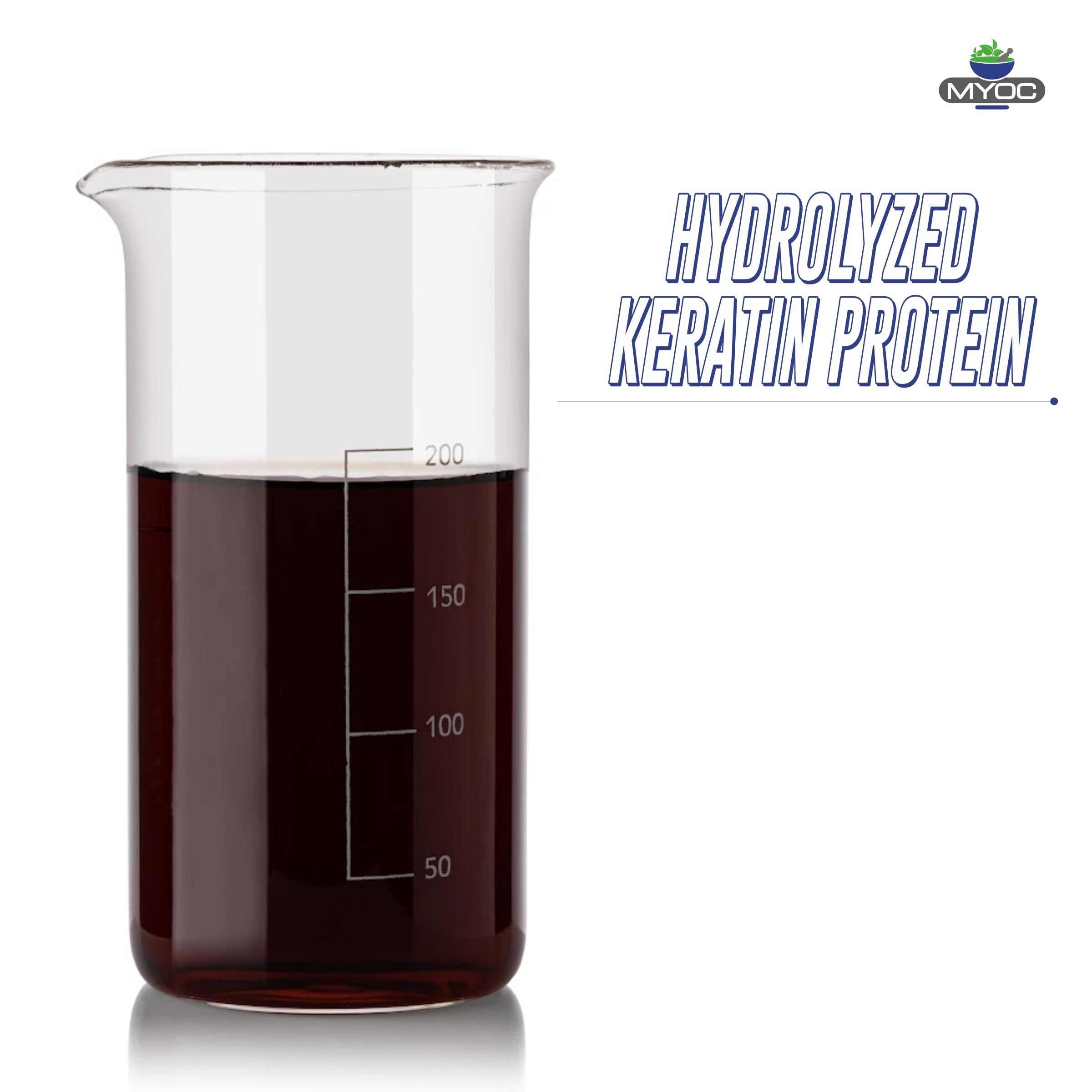 MYOC keratin hair structure closeup indicating reinforced protein matrix.