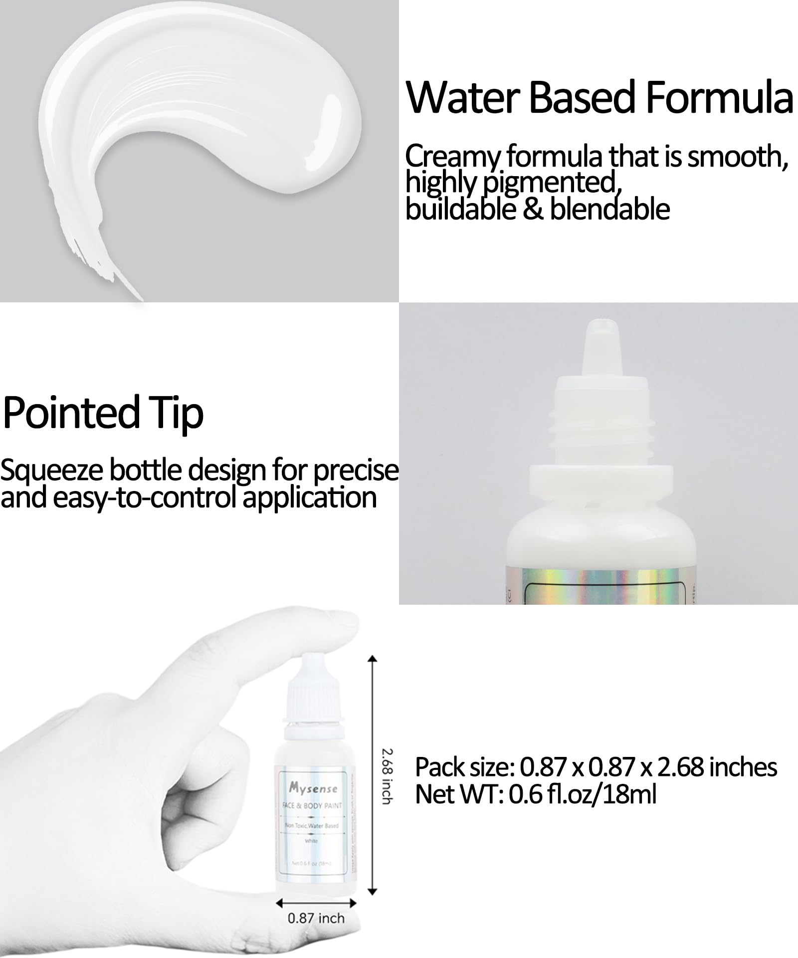Mysense precision-tip application showing controlled detailing for intricate designs.
