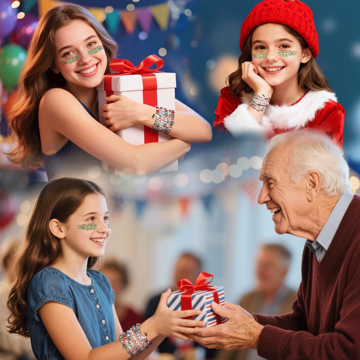 Mysense family photo Christmas memories glitter and bracelets boost festive portraits