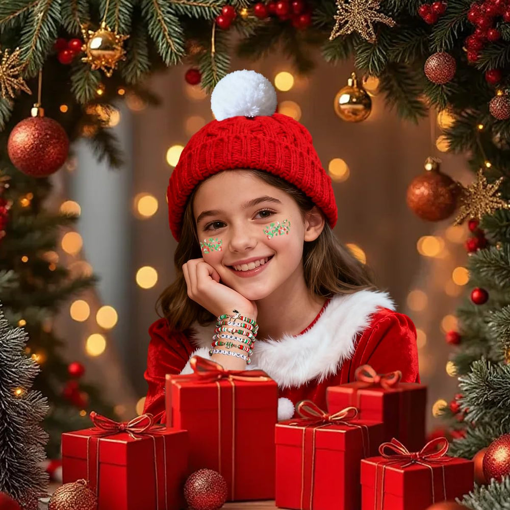 Mysense Joy & Merry bracelets pack on wrist for cheerful holiday styling