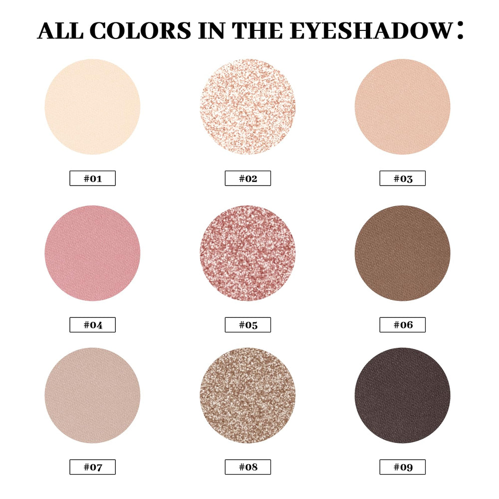 MYSTER ROSEY Neutral Eyeshadow Palette swatches show versatile nude shades