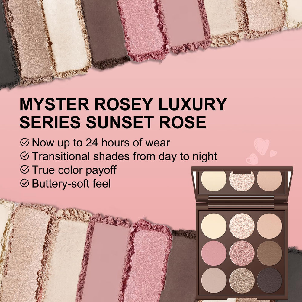 MYSTER ROSEY Neutral Eyeshadow Palette vegan formula for gentle wear