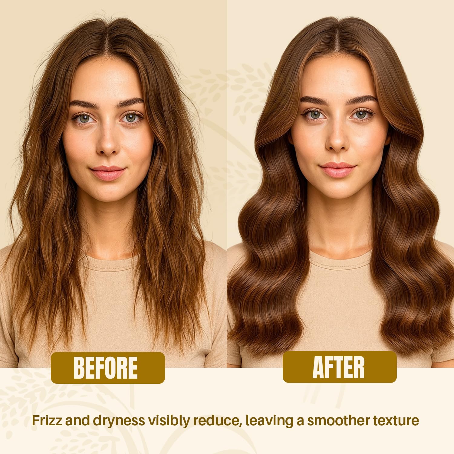 MYSTÉRE BEAUTÉ Rice Water Hair Swirl—visually demonstrates lightweight, frizz-free shine.