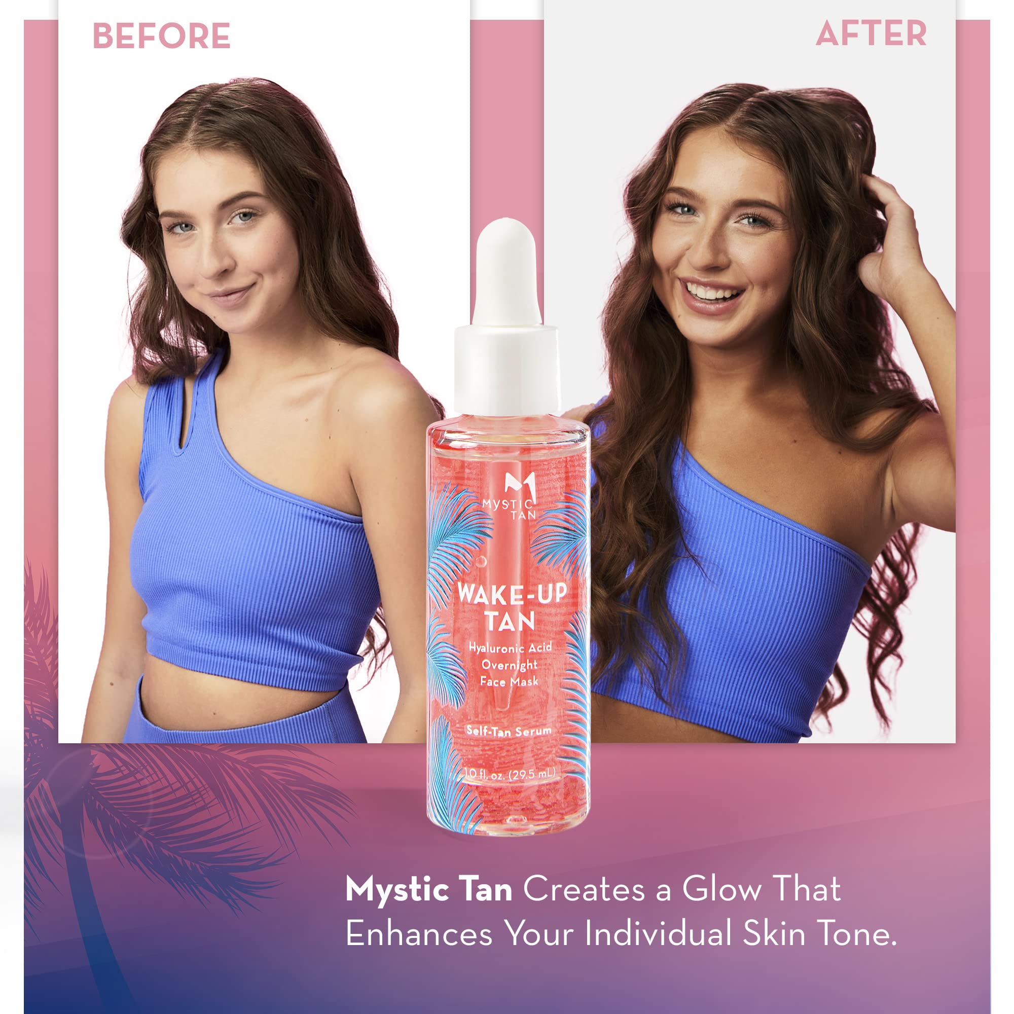 Mystic Tan night routine scene hinting at morning glow.