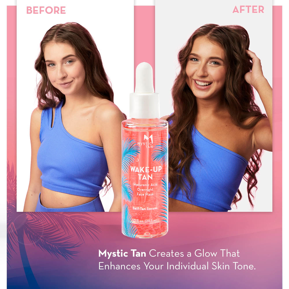 Mystic Tan night routine scene hinting at morning glow.