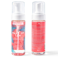 Mystic Tan Wake-Up Tan application-foam demonstrates easy, streak-free self-tan on skin.