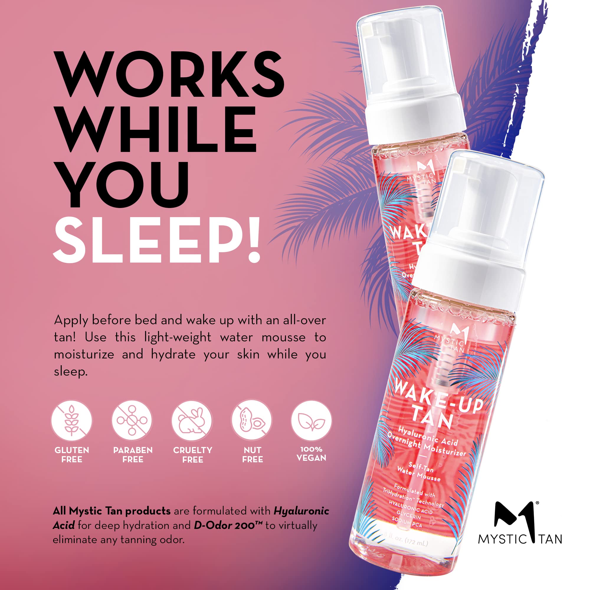 Mystic Tan Wake-Up Tan face-body friendly foam for all-over glow.