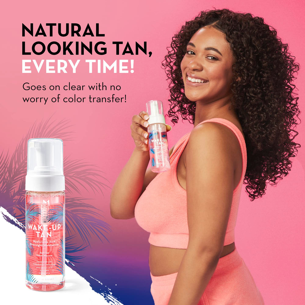 Mystic Tan Wake-Up Tan odor-technology reduces tanning scent during development.